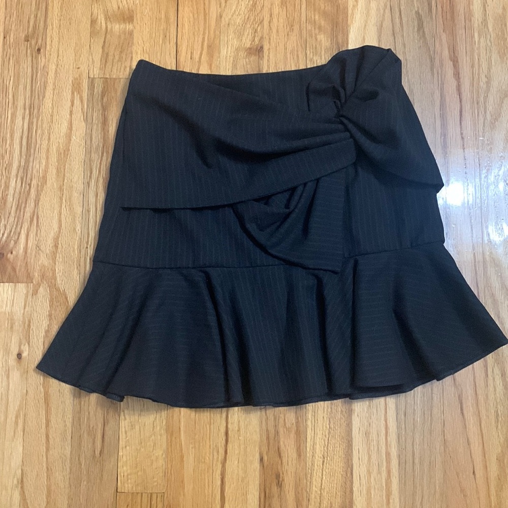 Design Lab Pinstripe Bow Detail Flounce Hem Skirt - Size M